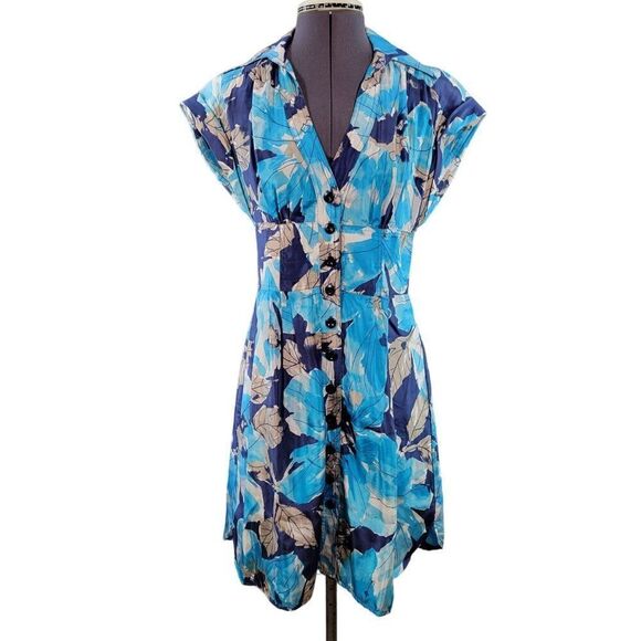 Nanette Lepore Silk Fit & Flare Dress Sz 4 - Picture 1 of 13